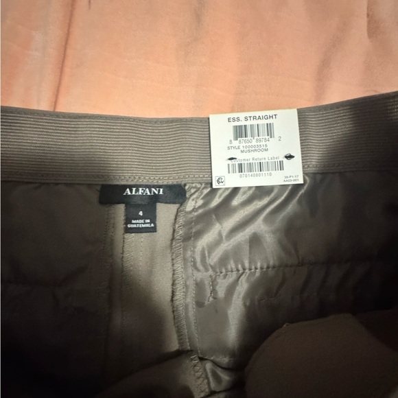 Alfani ESS Straight-Leg Trousers Women’s Size 4 Taupe Work Pants - Picture 2 of 3